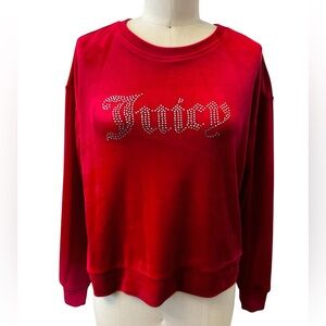 Juicy Couture Red Rhinestone Velour Set